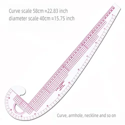 6501 Multi-functional Curve Linear Printing Armhole Ruler Comma Garment Cutting Seihan Design and Drawing Tool