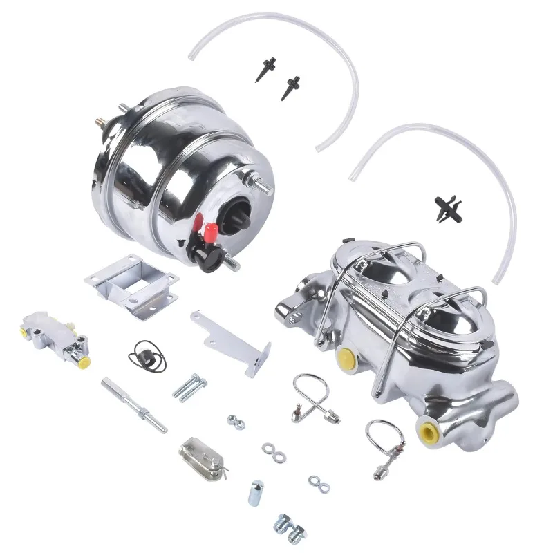 Kit freno elettrico a tamburo a doppio disco lucido da 7" per Bel Air 150 210 1955-1957