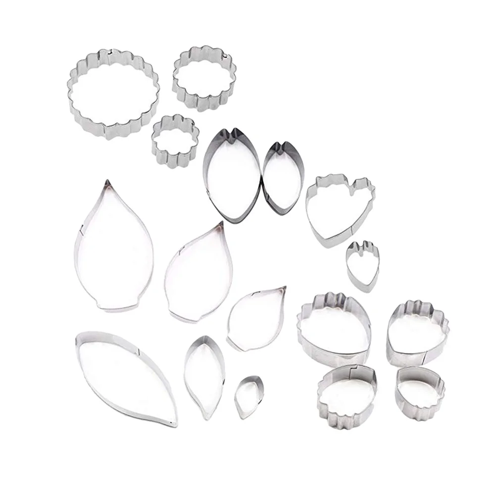 

26Pcs Stainless Steel Rose Fondant Mold Eco-Friendly Non-Stick Baking Cutter DIY Cake Chocolate Dessert Cake Mold