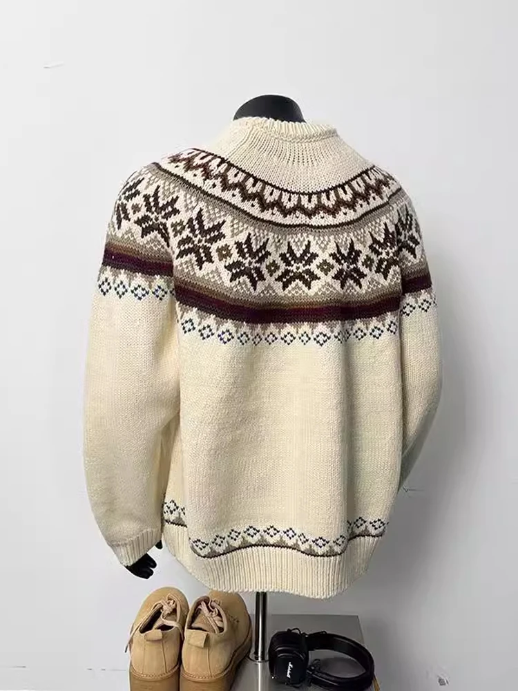 Cisas Motifs Fair Isle Knitting da uomo Lazy Sli Base Layer Pullover Lungo Sve Warm Faionable Winter Vesttops