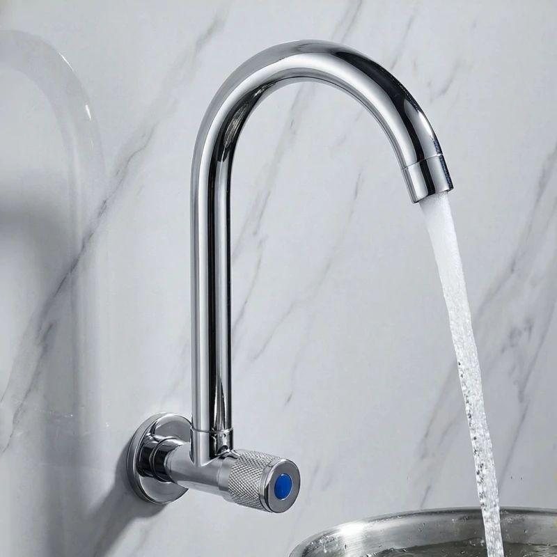 

Настенный кухонный смеситель для холодной воды, однорычажный, для раковины/мойки, с ручкой-кнопкой