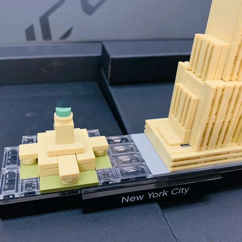 598 قطعة خبير إبداعي عرض الشارع نيويورك نموذج العمارة أفق المدينة البناء اللبنات مجموعة ألعاب هدايا للطفل
