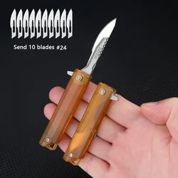 PEI Corrosion Resistant Surgical Knife EDC Outdoor Camping Beast Surgical Knife Comes with 10pcs 24# Surgical Blades