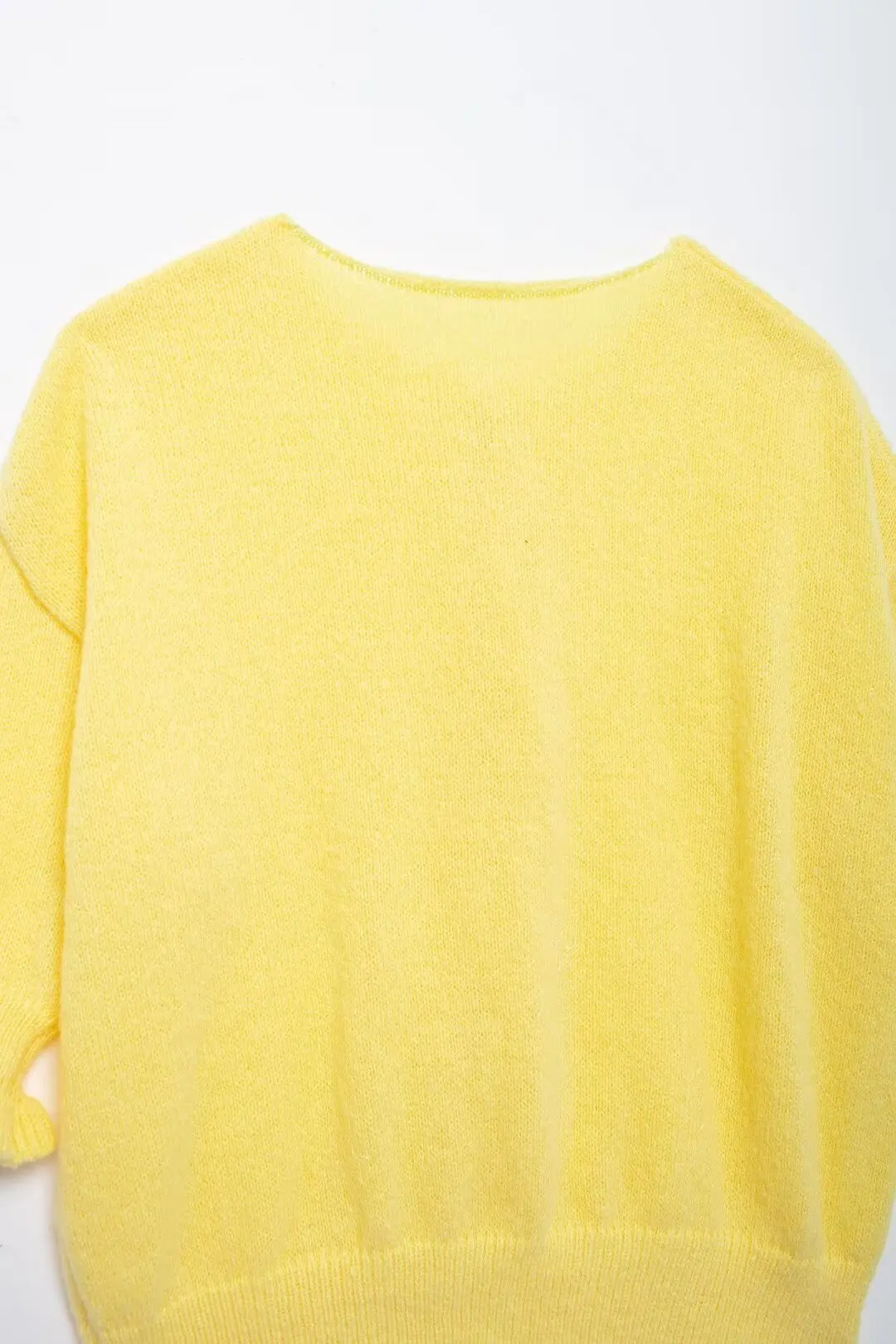 Tangada 2024 Fashion Women Yellow Bow Knitted Sweater Jumper Short Sleeve Cropped Cardigan BE0277