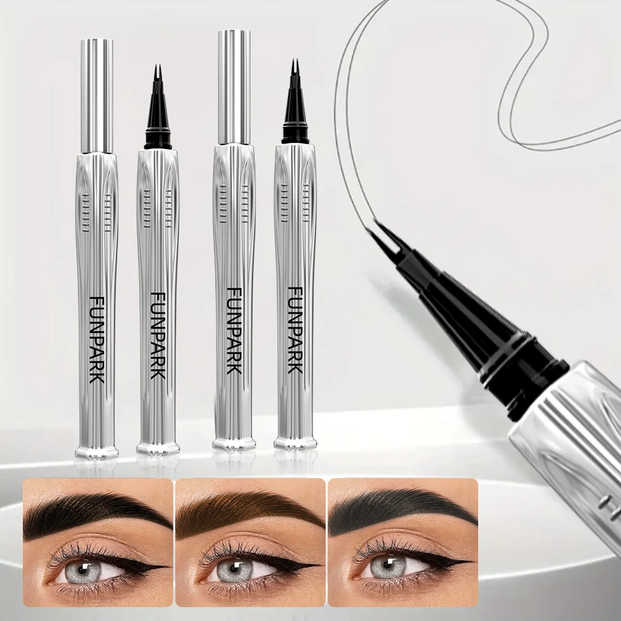 Stylo à sourcils Microblading, 8 couleurs, 2 fourchettes, maquillage imperméable pour les yeux, cadeaux pour femmes, crayon à sourcils Anti-taches, cosmétiques naturels