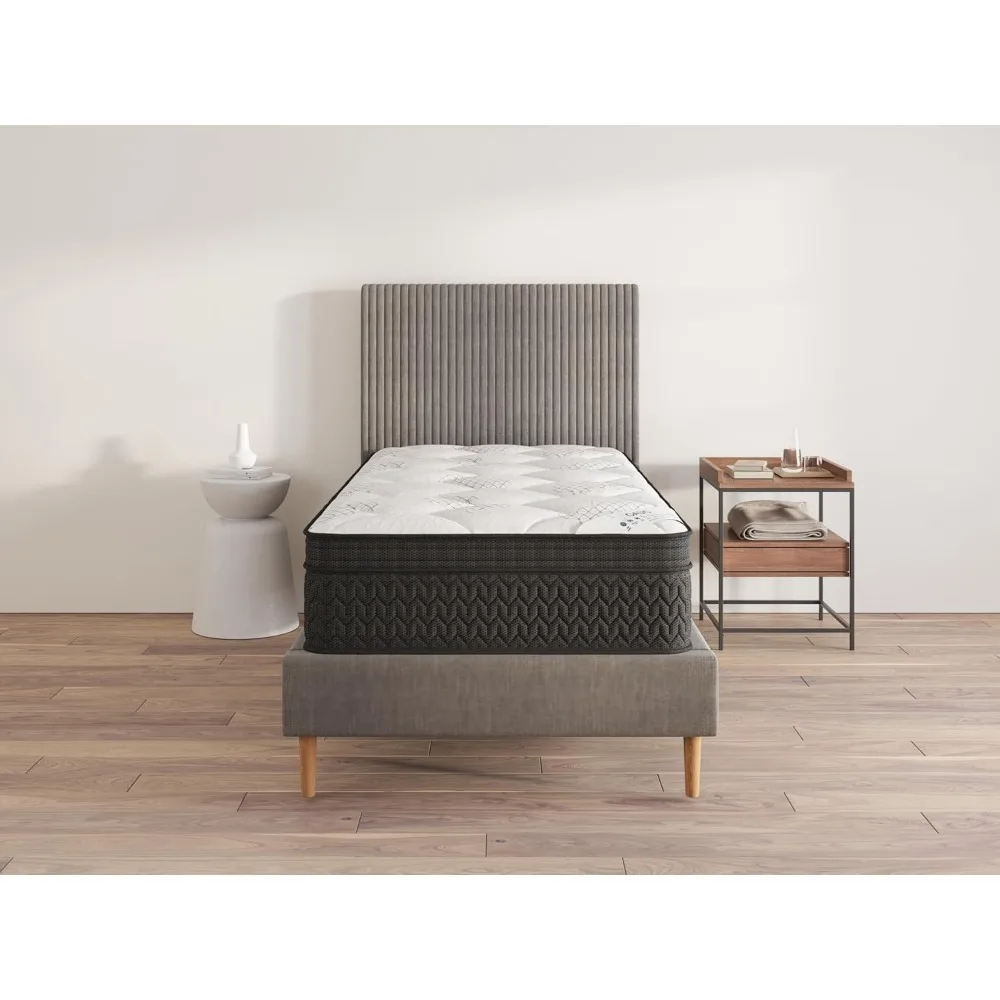 

Twin Mattress in A Box, 9-Inch, Firm Mattress, Cool Improved Airflow, with Edge-to-Edge Pocketed Coils, Twin Hybrid Mattresss