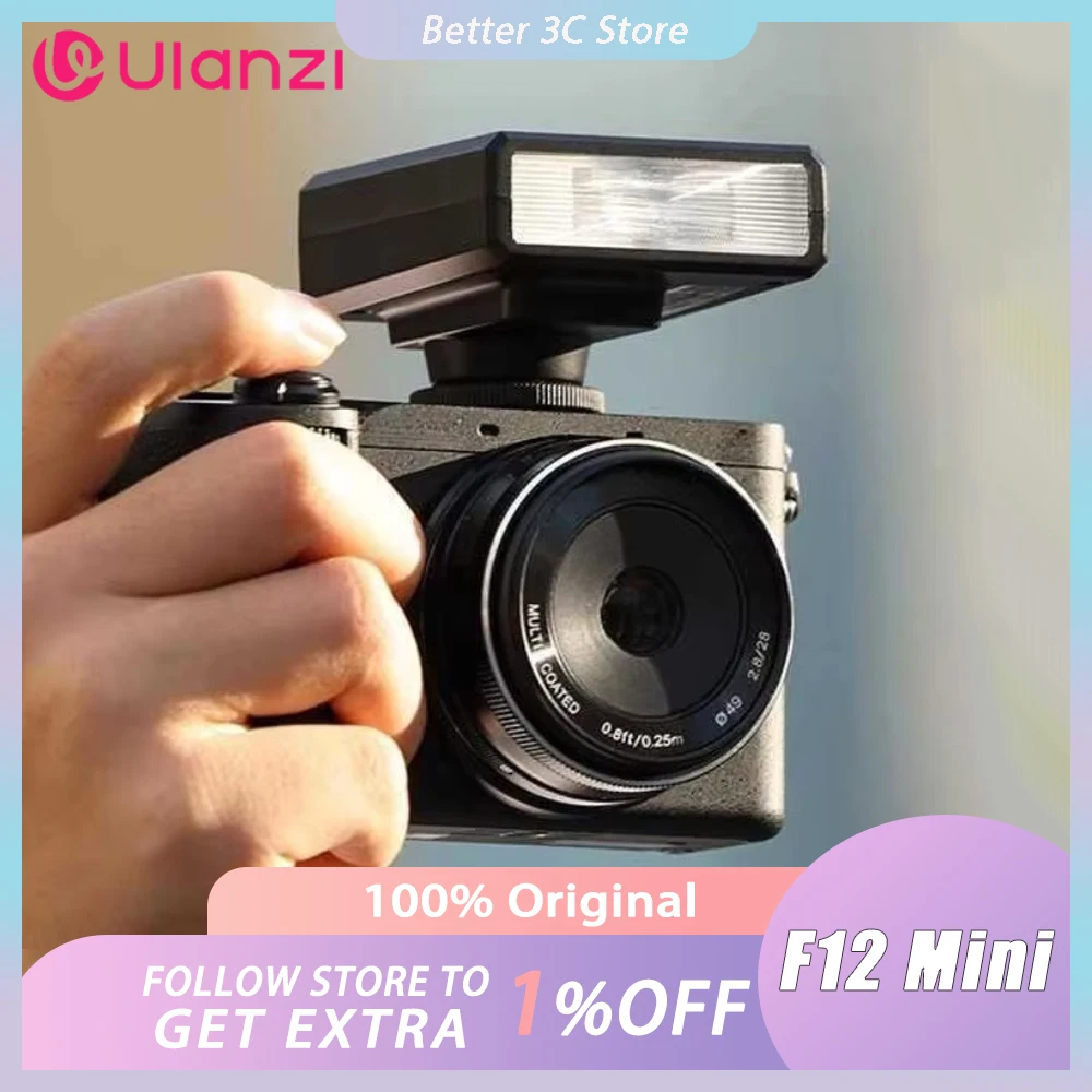 Ulanzi F12 Mini Camera Flash Speedlite Gn12 5600k Hot Shoe Standard Mount For Sony Canon Nikon Panasonic Olympus Dslr Camera