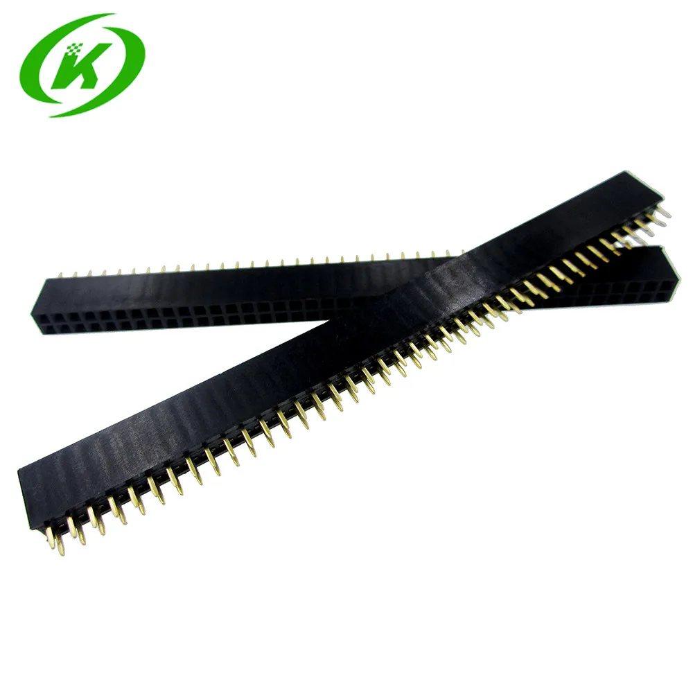 10 Uds 2X40 PIN doble fila recta PIN hembra encabezado 2,54 MM conector de tira de paso 2*40 40p 40PIN 40 PIN para placa PCB