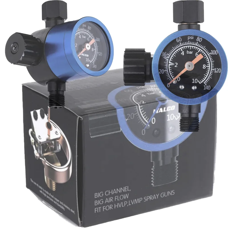 Original Auarita Italco Premium Air Pressure Regulator with Gauge for Spray Gun 14 Inch Air Inlet and Outlet Adjustable Pressure image 2