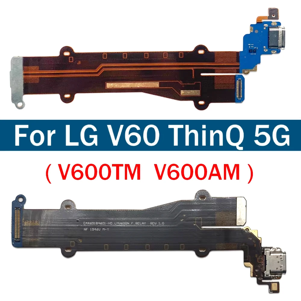 

USB-разъем для зарядки док-станции, микрофонная плата, гибкий кабель для LG V60 ThinQ 5G V600TM V600AM, запасные части