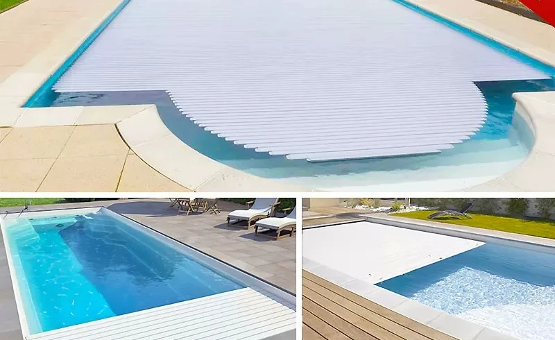 Household Commercial Electric Rolling Shutter Pool Cover, Outdoor Constant Temp Insulated Dustproof Safety Movable Lid