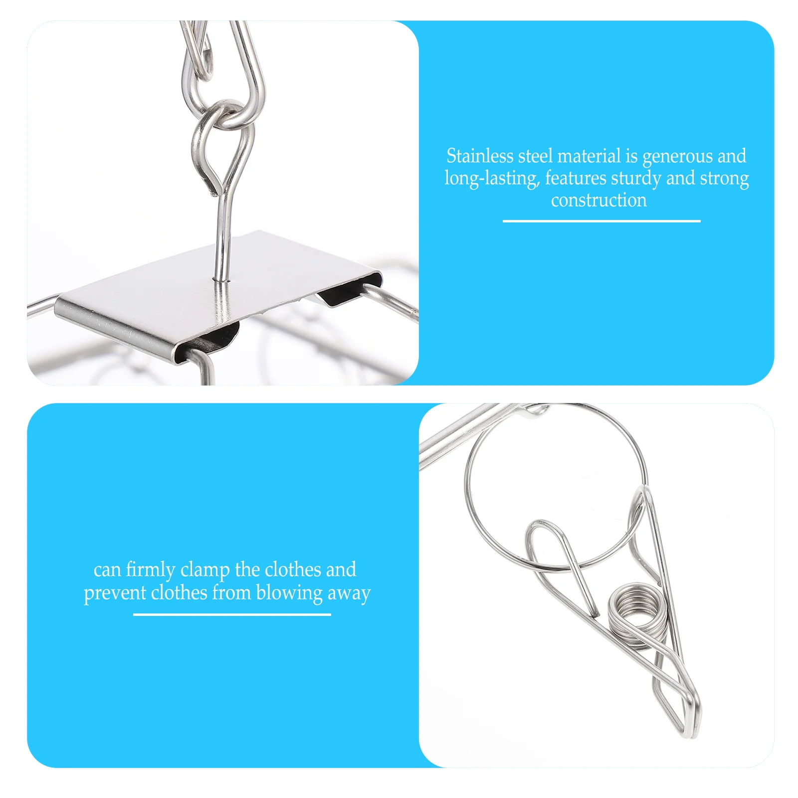 

Drying Rack Underwear Hanger Towel Clips for Hanging Stainless Steel Multi Clothes