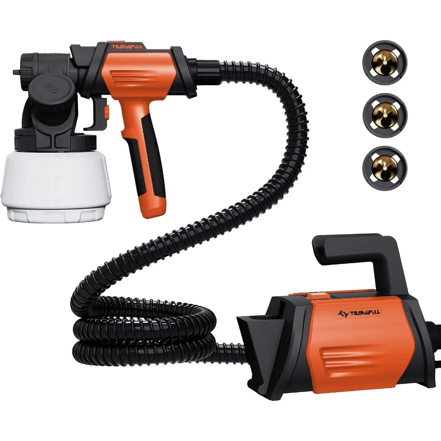 

Electric Paint Sprayer 800W HVLP Spray Paint Gun with 1300ml Container and 4 Nozzles Adjustable Spray Patterns for Indoor and O
