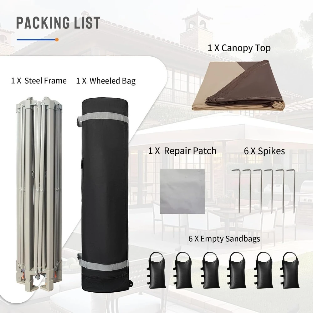 

14x14 Pop up Gazebo, Patented Center Lock 6-Sided Portable Gazebo, Easy Set Up, 300D Silver-Coated Fabric UV, Customized