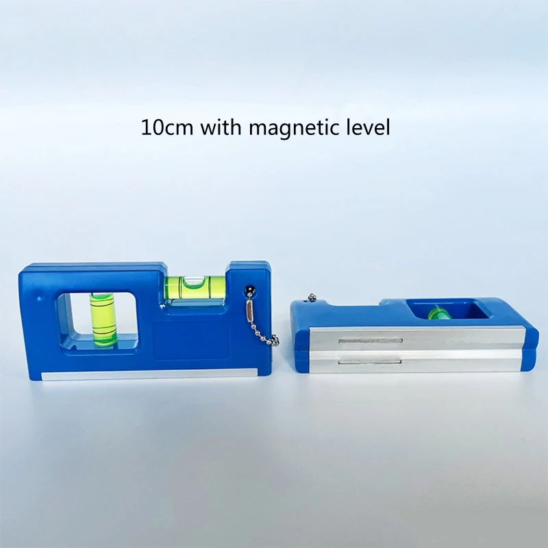 Portable Magnetic Pocket Level Spirit Bubble Level with Metal Keychain Hook for Determining Horizontal & Vertical Plane