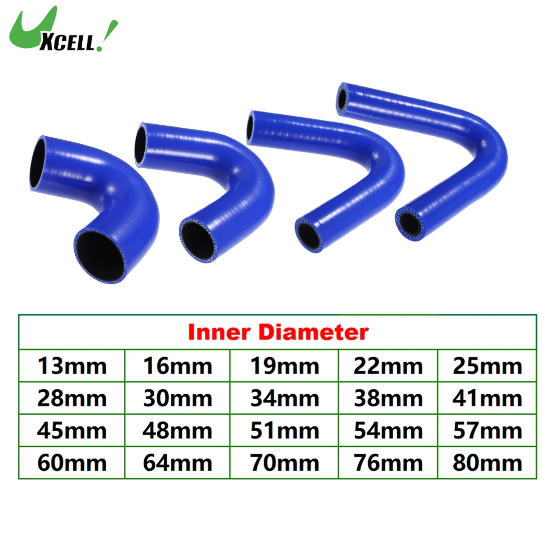 

UXCELL 135 Degree Silicone Elbow Hose 13mm ID-80mm ID Reducer Hose Pipe Bend Turbo Water Intercooler Air Intake Pipe