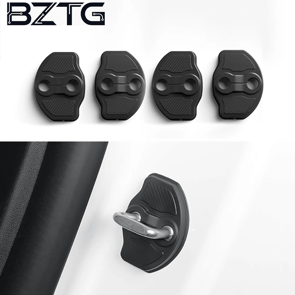 BZTG 4Pcs Door Lock Protector Set For Tesla New Model YL Y Juniper Standard LAUNCH Protection Cover Shell TPE
