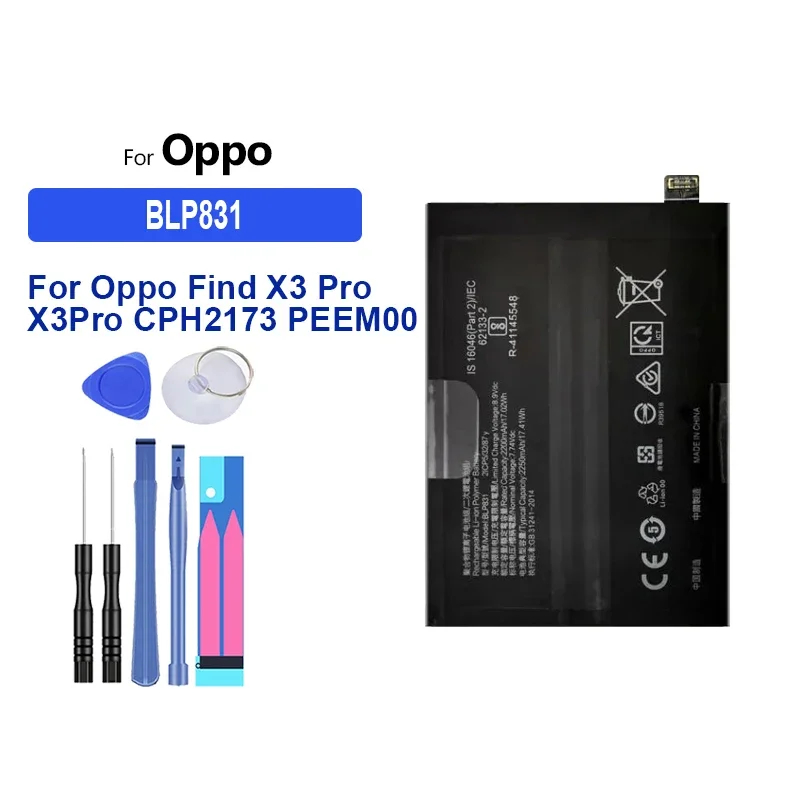 4500mAh BLP831 Portable Battery For Oppo Find X3 Pro X3Pro CPH2173 PEEM00 Big Power Bateria