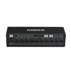 KOKKO Guitar Effect Power Supply Station Distributor 10 Isolated DC Outputs 9V/12V/18V with Short Circuit Guitar Accessories