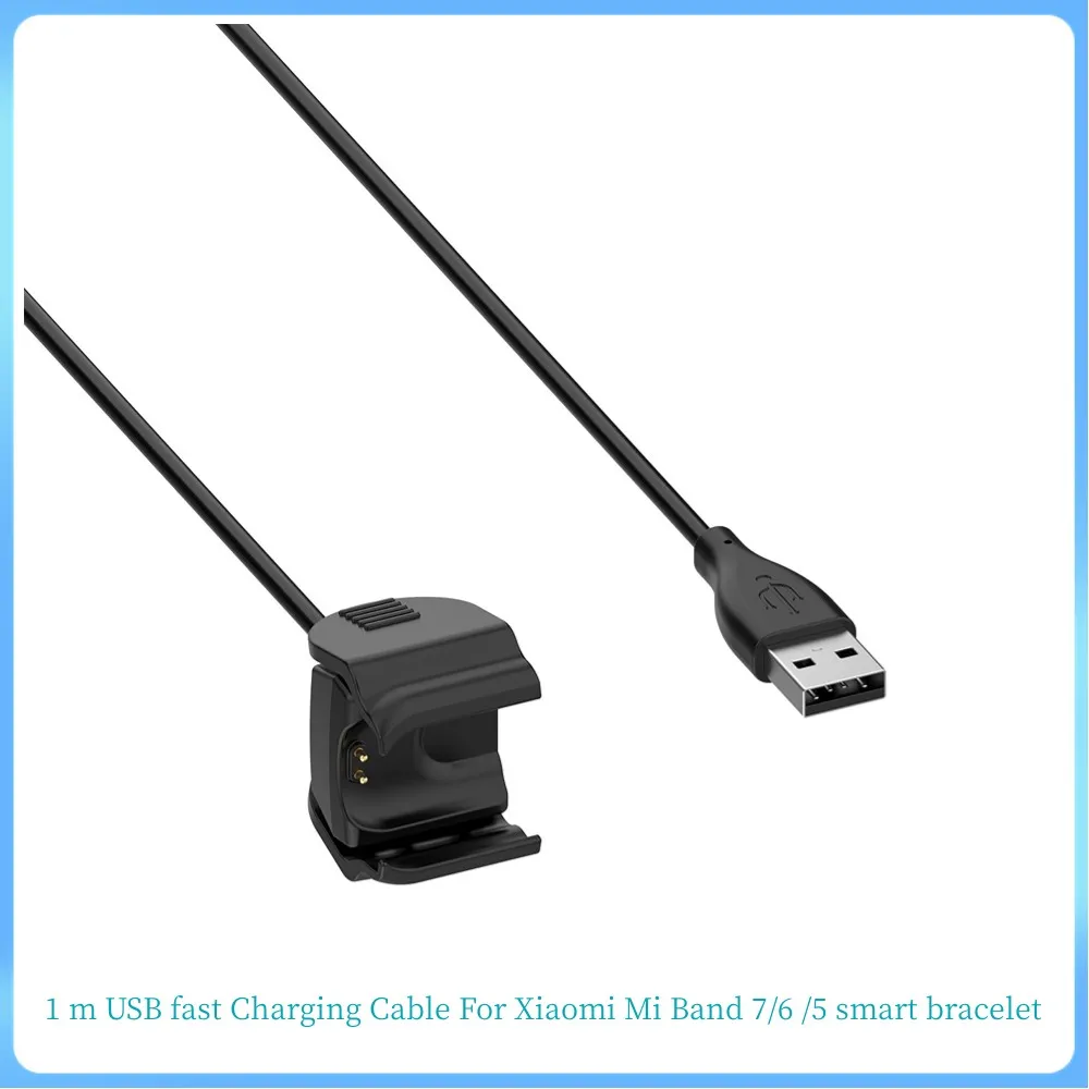5pcs/lot 1 m USB fast Charging Cable For Xiaomi Mi Band 7/6 /5 smart bracelet Cable Dock Charger Adapter Station Portable