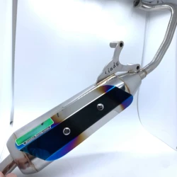 white stainless steel exhaust pipe for GSR SuzukV125 can be matched with carbon fiber cover and color titanium aluminum