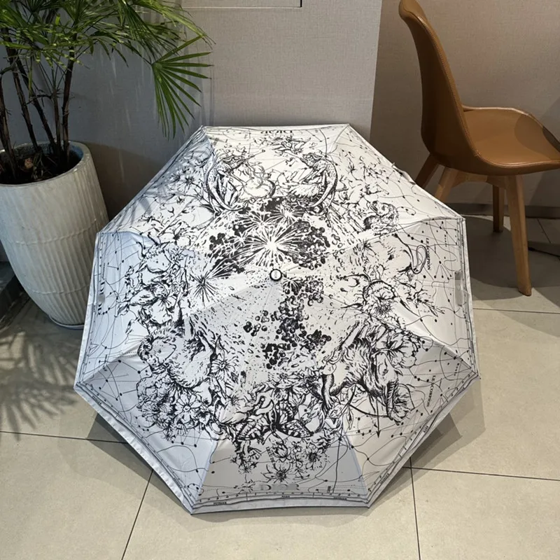 

The Latest Hot-Selling Automatic Folding Vinyl Coated Windproof Rainproof Sunscreen UV Sunny and Rain Dual-Use Parasol