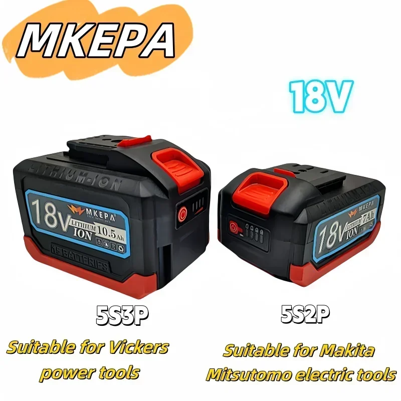 Suitable for Makita Mitsutomo/Vickers 18V-21V18650 rechargeable tool battery, suitable for drills, chainsaws, hand saws, etc