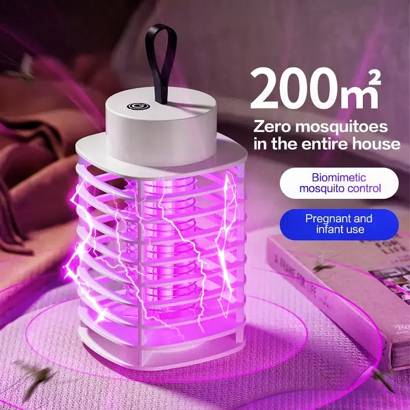 Лампа от комаров, электрическая ловушка для насекомых, портативная перезаряжаемая лампа для уничтожения летающих насекомых, домашний уличный светильник, бесшумный репеллент от насекомых Лампа от комаров, электрическая ловушка для насекомых, портативная перезаряжаемая лампа для уничтожения летающих насекомых, домашний уличный светильник, бесшумный репеллент от насекомых