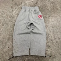Y2K Retro Men Jogging Pants Double Waist Poker Embroidery Unisex Sweatpants Gothic Hip Hop Streetwear Casual Baggy Sagging Pants