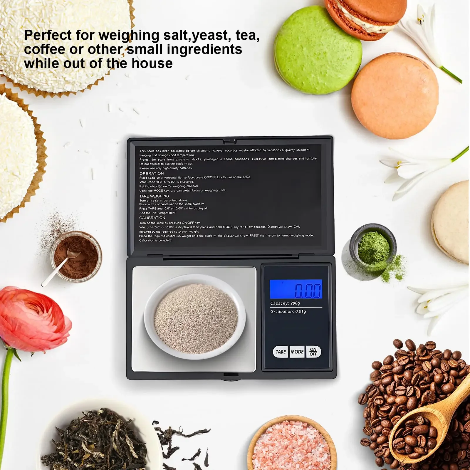 Tragbare Schmuckwaage 1000g/0,1g, 200g/0,01g, 500g/0,01g - Digitale Gold-Grammwaage für Präzisionsmessungen (Batterie nicht enthalten) – Detail 9