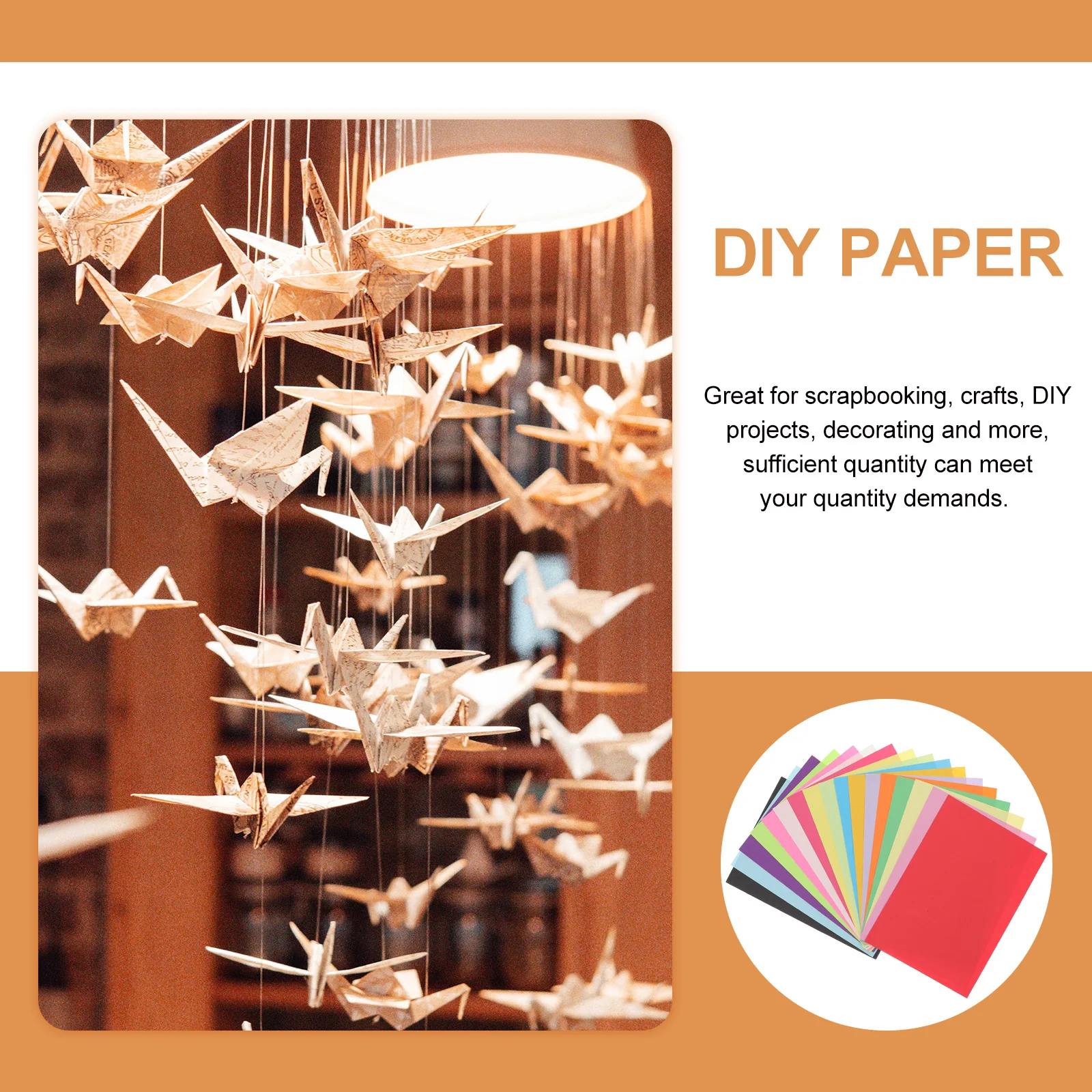 

100Pcs Children Colored Copy Paper High Quality Premium Safe for DIY Art Craft Handmade Paper Folding A4 Mixed 20 Colors