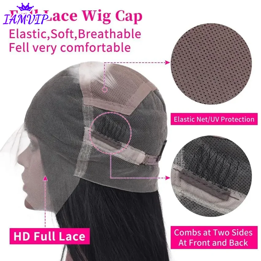 250 Density Human Hair Lace Frontal Wig 360 Full Hd Lace Front Wig Pre Plucked Glueless Wig 30 Inch 13x6 Straight Lace Front Wig