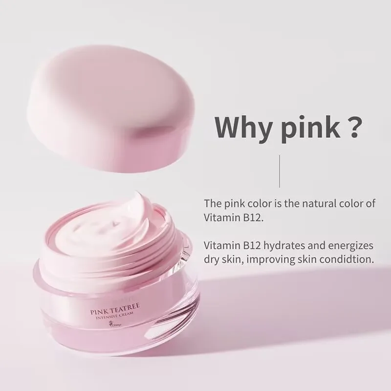 50g Pink Tea Tree Moisturizing Cream Hydrates softens the skin  smooths fine lines