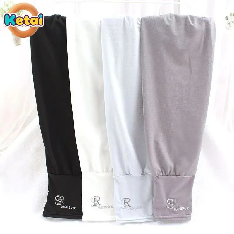 أكمام ثلجية صيفية واقية من الشمس للرجال والنساء، رفيعة، قابلة للتنفس، واقيات للذراع مقاومة للأشعة فوق البنفسجية، أكمام فضفاضة من الحرير الجليدي