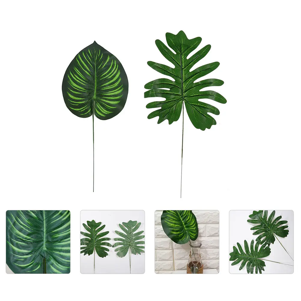 

2 Pcs Simulated Leaves Green Leaf Decor Photo Props Table Party Fabric Supplysimulation leaf leaf decor dining room