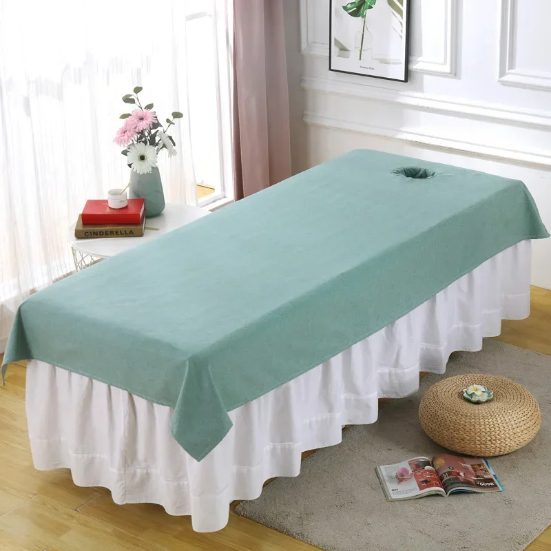 Thicken Pure Color Beauty Salon Bed Sheets SPA Massage Soft Touching Skin-friendly Massage Bedding Table Cover with/no Hole