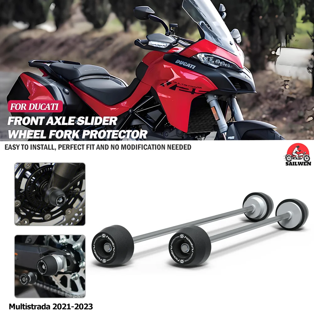 

Front Rear Wheel Axle Fork Crash Slider Motorcycle Swingarm Spools For Ducati Multistrada V2 S V4S V4 Rally V4 S Sport 2021-2023
