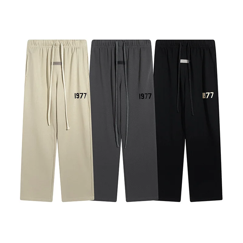

Loose Straight Leg Casual Trousers American High Street Trend 977 FOG ential Eighth Season Men's Faion Spor Leisure P...
