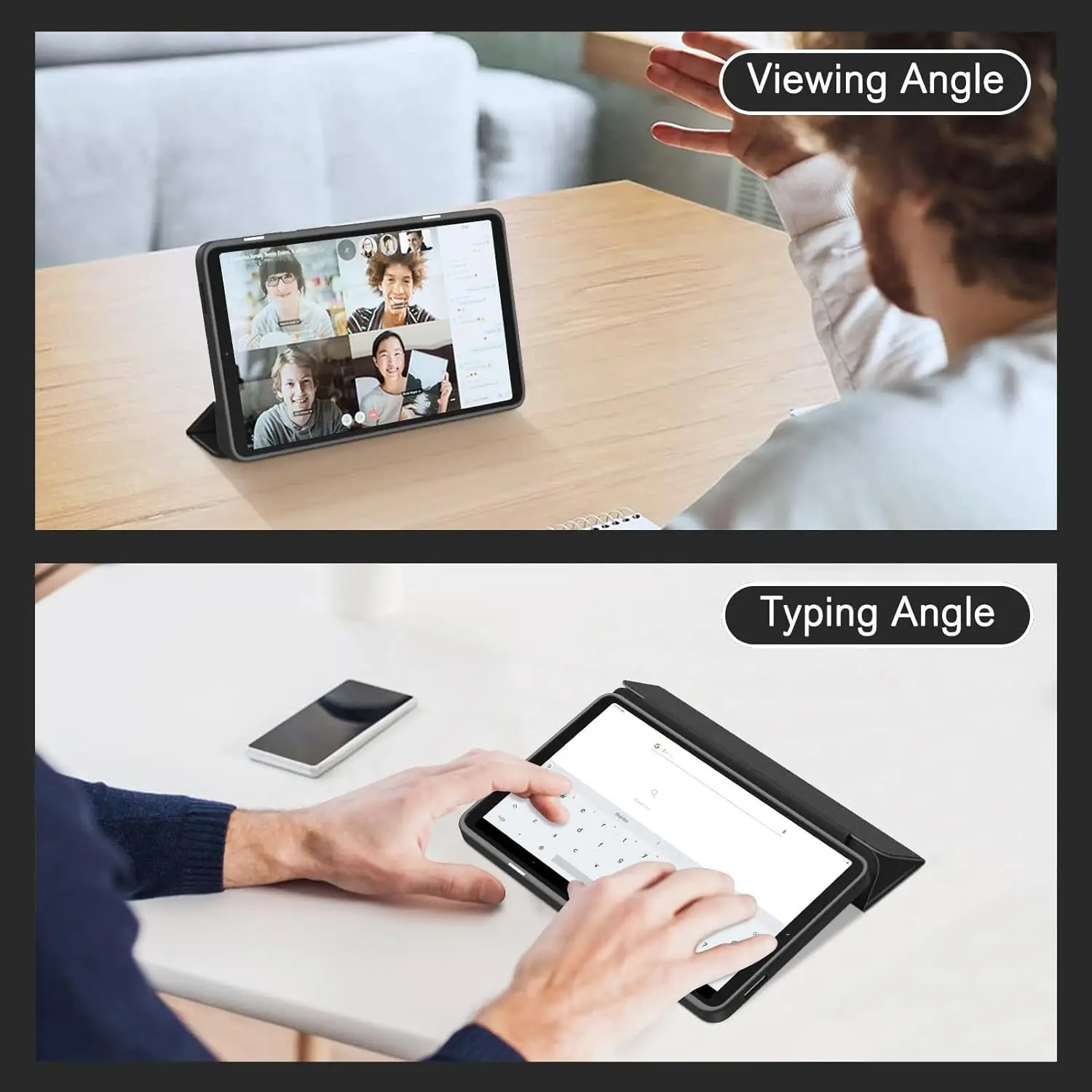 Für Galaxy S9+/S9FE+/S9+/A9/A9+ Acryl-Schutzhülle mit Stiftfach, dreifach faltbare, sturzsichere Tablet-Lederhülle – Detail 7