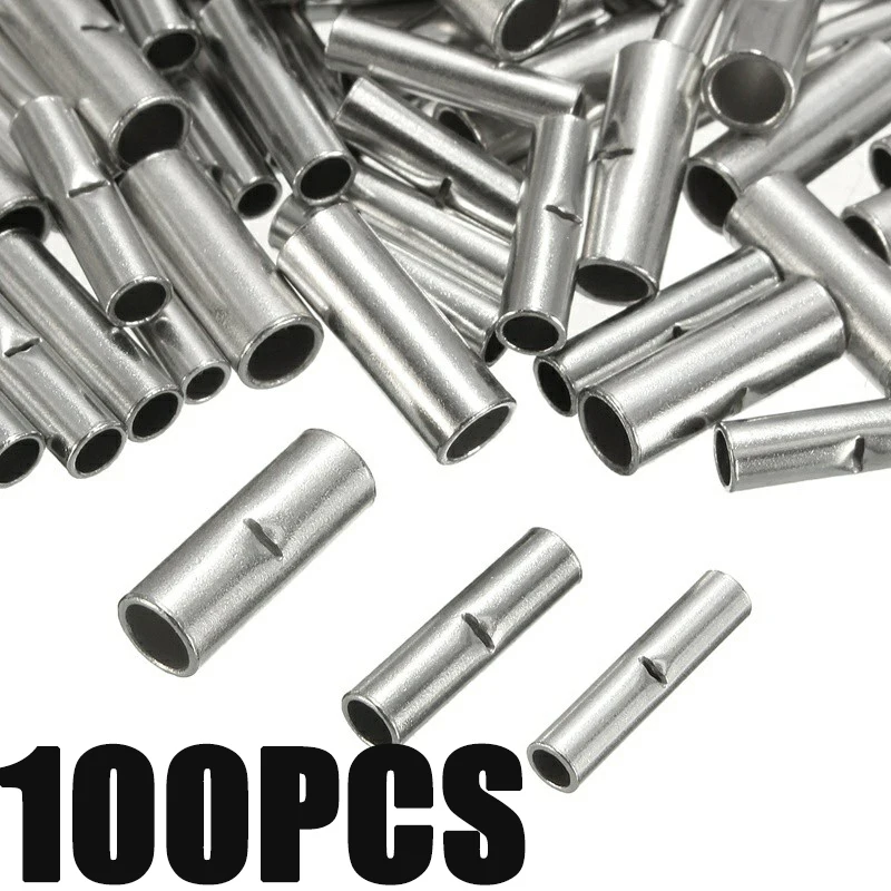 

100Pcs Aluminium Material Uninsulated Terminal 0.5mm2-6.0mm2 Bootlace Ferrules Cord End Electrical Cable Crimp Connector