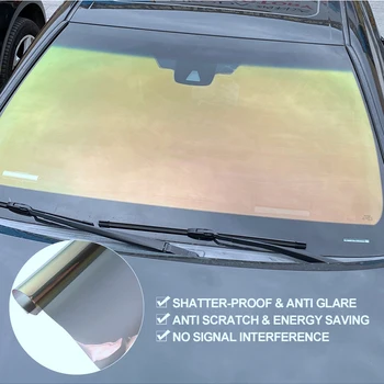 New 58% VLT car side window glass tinting film green chameleon Anti UVR heat insulation film for side window Anti UV