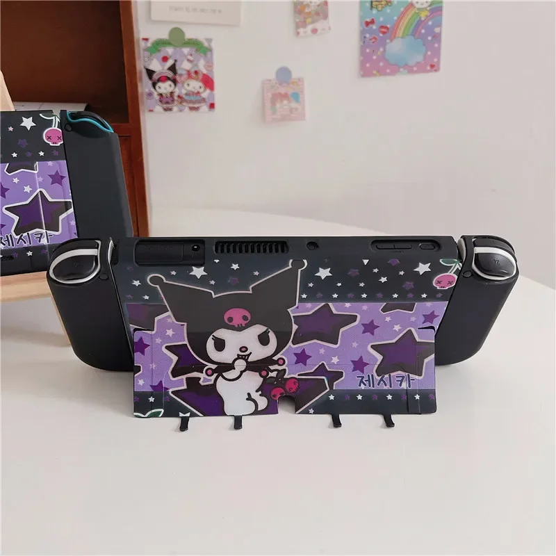 Nueva cubierta protectora de estación de carga Sanrio Kuromi para Nintendo Switch Oled NS consola Protector de cristal piel