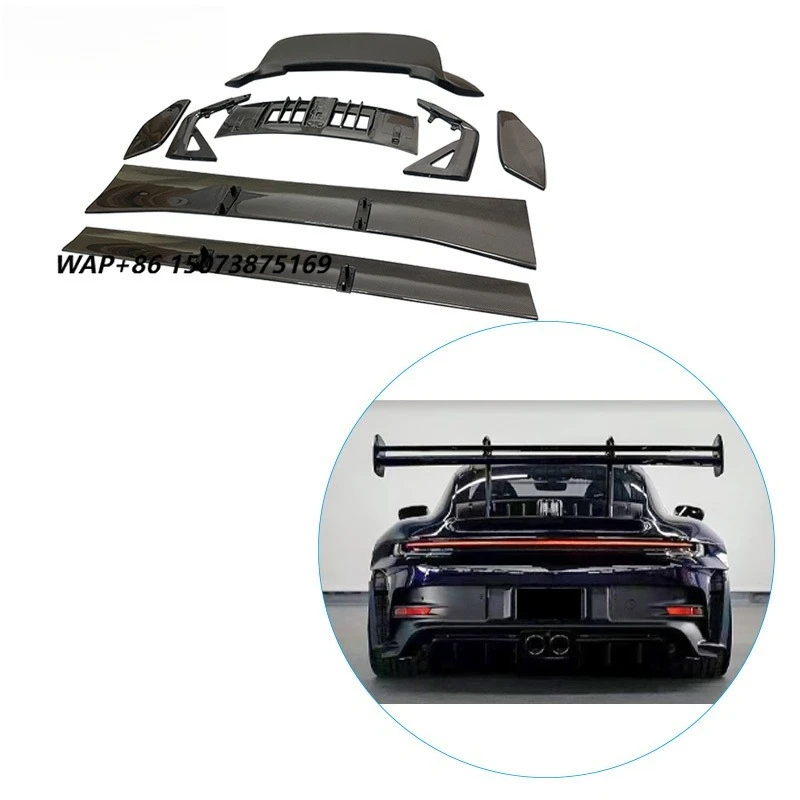 For 911 992 up to GT3 RS Dry Carbon Fiber Rear Ducktail Carbon Fiber Spoiler Stand Big Spoiler High Wing