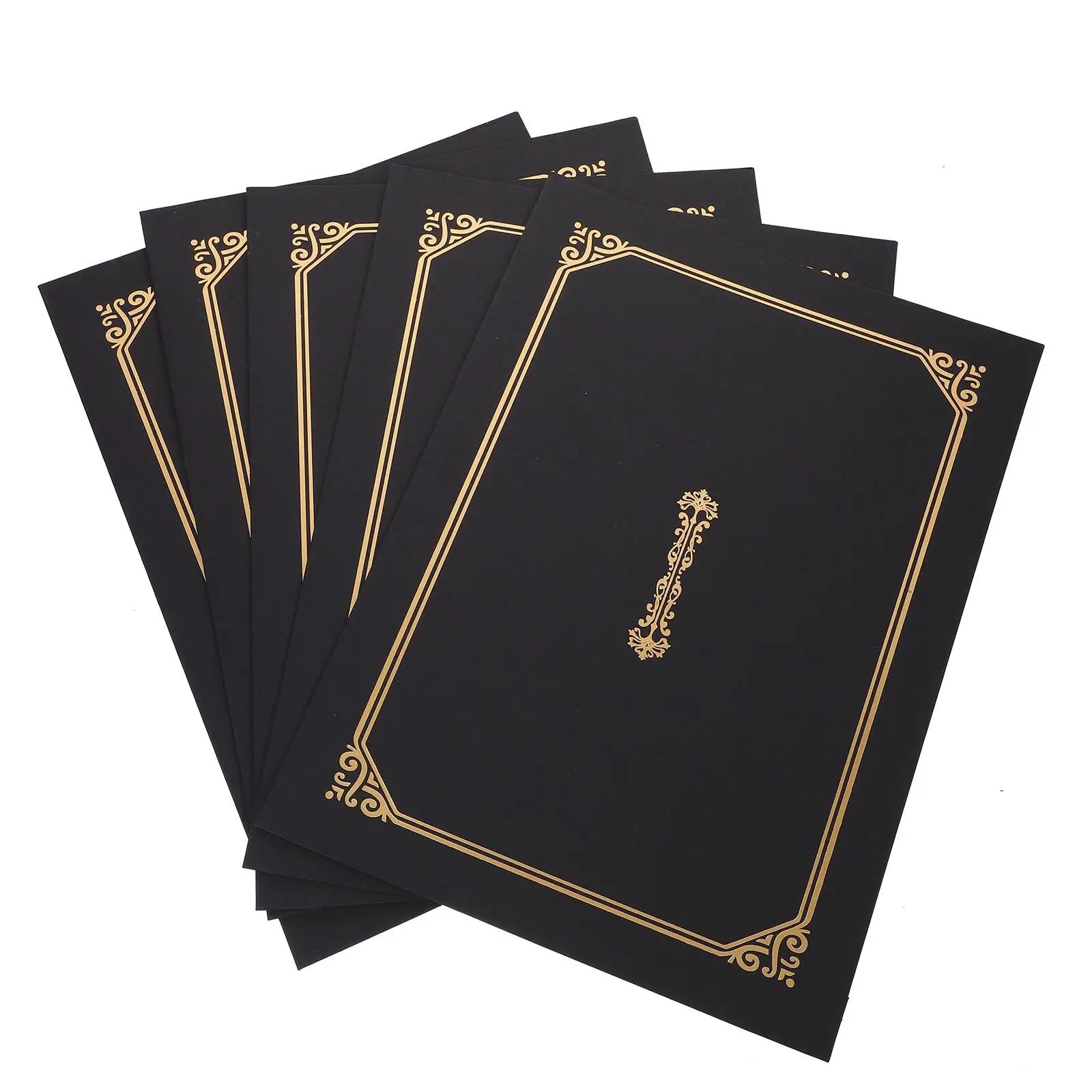 5pcs A4 Certificate Cover Diploma Holders Protective Covers Paper Award Folder Gold Stamping Document Covers