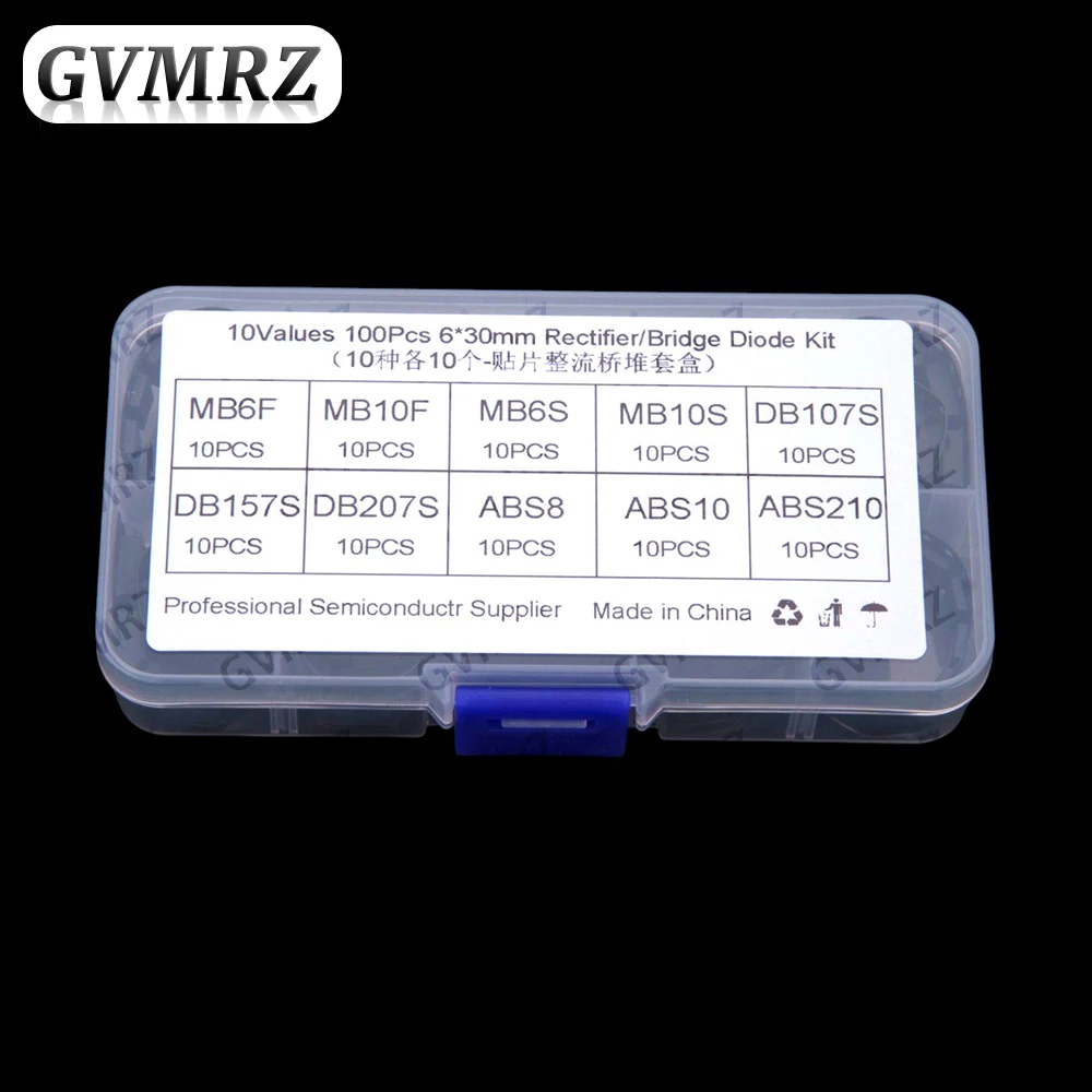 10Values 100PCS 157S 207S Each 10PC ​​surface mount rectifier bridge stack box MB6F MB10F 10S 6S DB107S 157S 207S ABS10