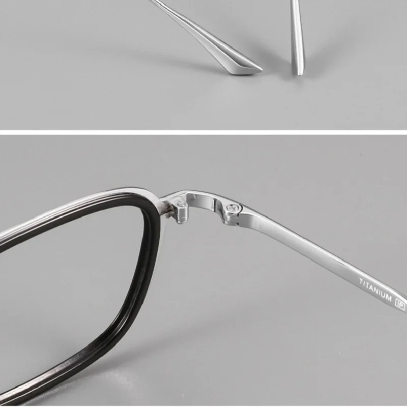 موضة جديدة إطار من التيتانيوم الأعمال إطار مربع رجل الزجاج مكافحة الضوء الأزرق وصفة طبية مخصصة قصر النظر مد البصر الزجاج للنساء
