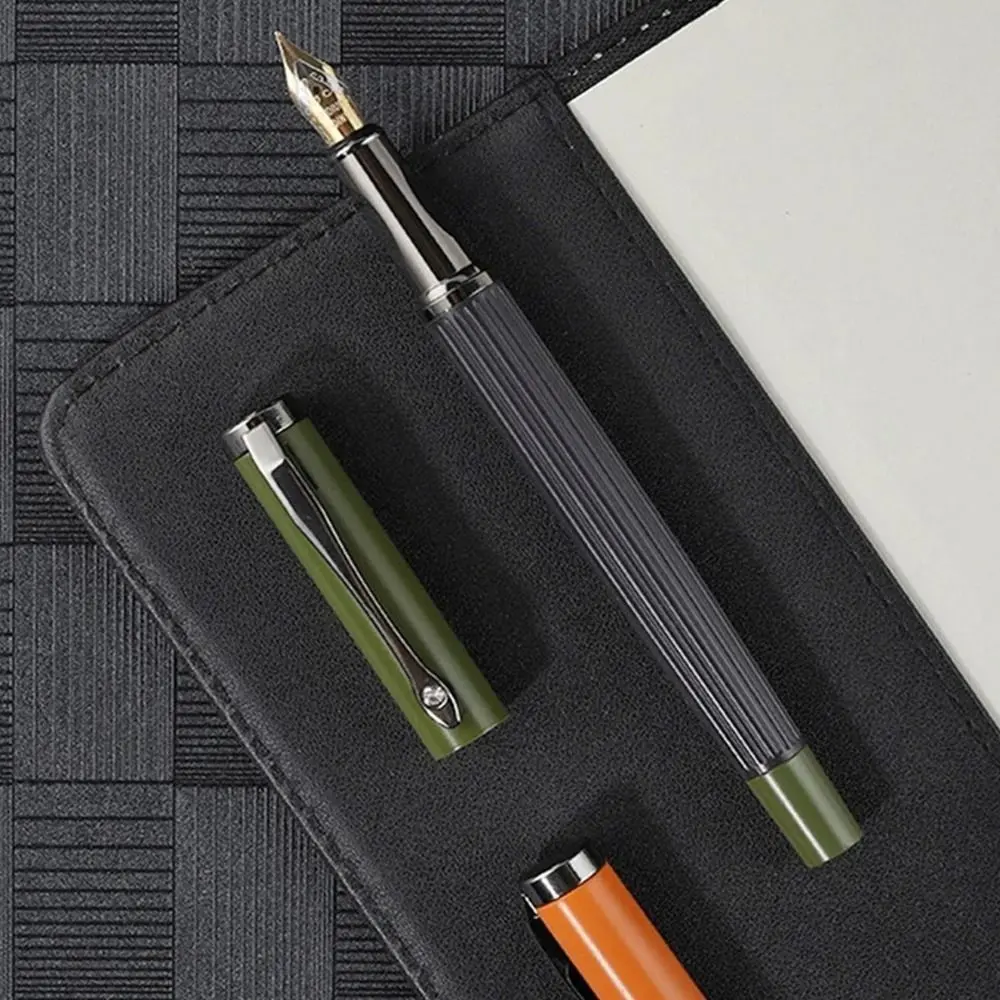 

Smooth Writing Luxury Metal Fountain Pen Brushed Texture High-end Calligraphy Fountain Pen Exquisite 0.5mm Business Fountain Pen