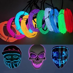 10M/5M/3M/1M EL Wire Illuminated Lights with Neon Lights DIY Combination Multicolor Lights AA Batteries USB Prom LED Strips