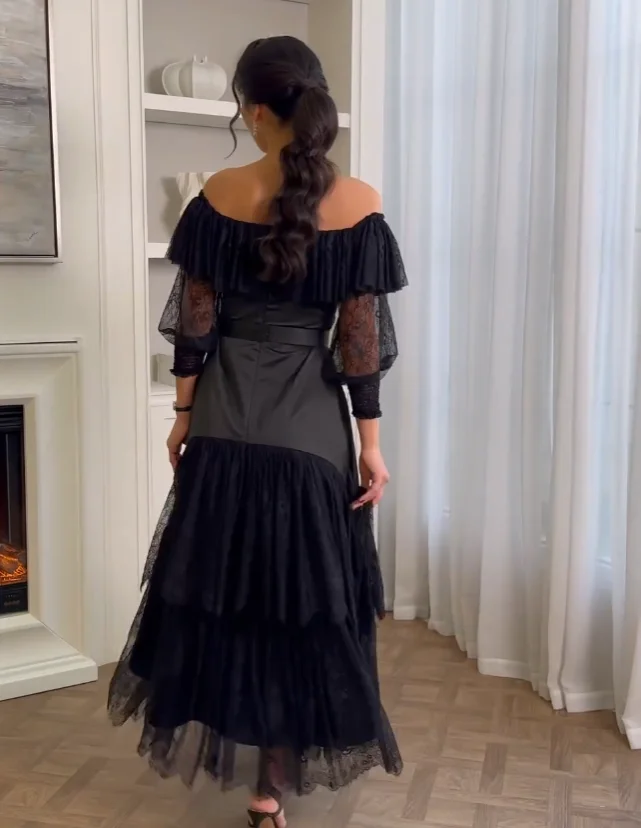 تخصيص جودة عالية بدون حمالات طول الكاحل مطرز أسود ثلاثة أرباع ألف خط تول Abiye Uzun Elbise Modelleri بارتي كوبخيخيخخغدريس