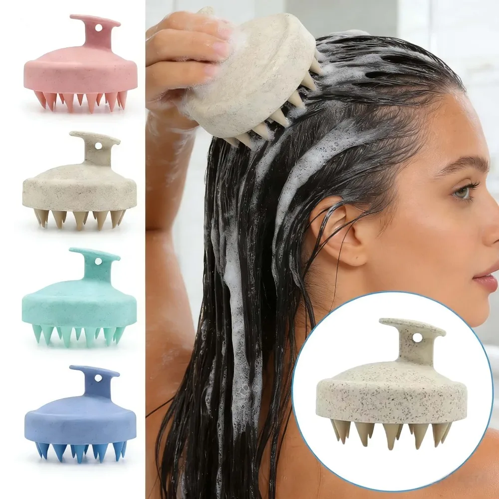 Silikon-Kopfhautmassagegerät Shampoo-Bürste für Tiefenreinigung Nass und Trocken Verwendbar mit Luftkissen-Kopfmassagegerät Entspannendes Spa-Massage-Tool